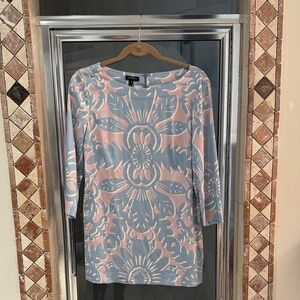 Escada Blue and Pink Mini Dress